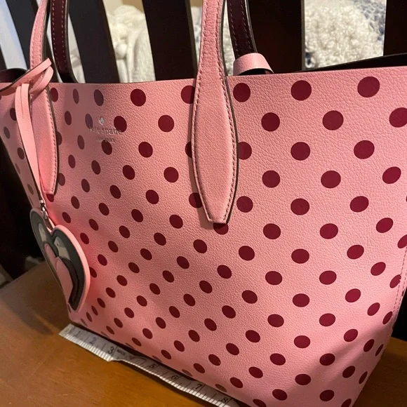 NWT Kate spade pink polka dot tote
